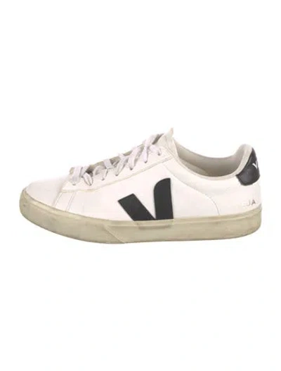 Pre-owned Veja Leather Colorblock Pattern Sneakers In White
