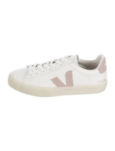 Pre-owned Veja Leather Colorblock Pattern Sneakers In White