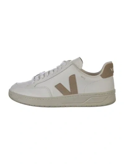 Pre-owned Veja Leather Colorblock Pattern Sneakers In White
