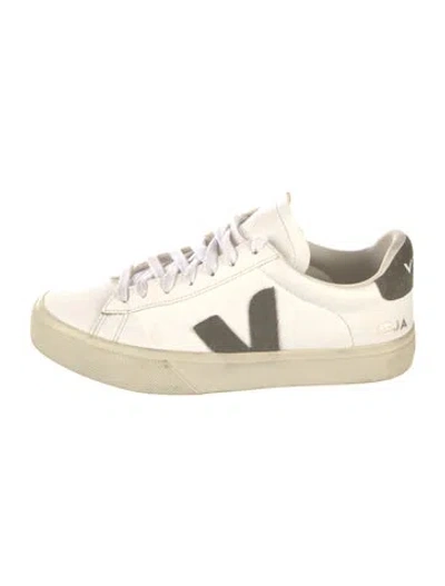 Pre-owned Veja Leather Colorblock Pattern Sneakers In White