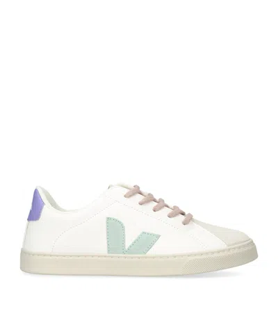 Veja Kids' Leather Esplar Sneakers In Green