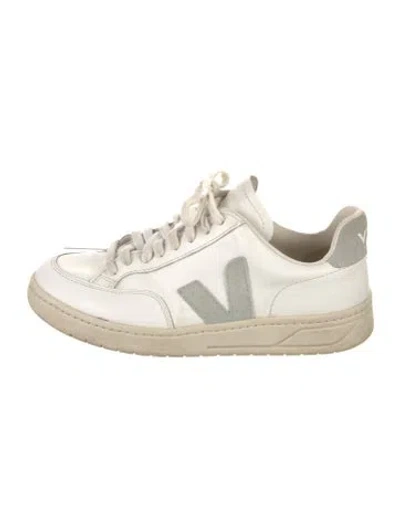 Pre-owned Veja Leather Graphic Print Sneakers In Neutral