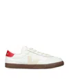Veja Leather Sneakers With Contrasting Heel Tab In Red