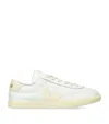 Veja Esplar White Low Top Sneakers With Logo Detail On The Side And Logo Lettering On The Heel In Leather In Yellow