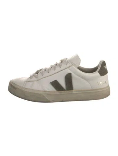 Pre-owned Veja Leather Printed Sneakers In White
