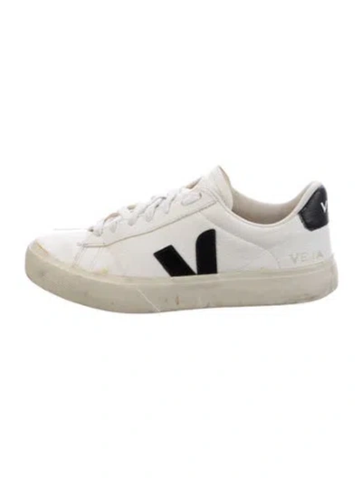 Pre-owned Veja Leather Printed Sneakers In White