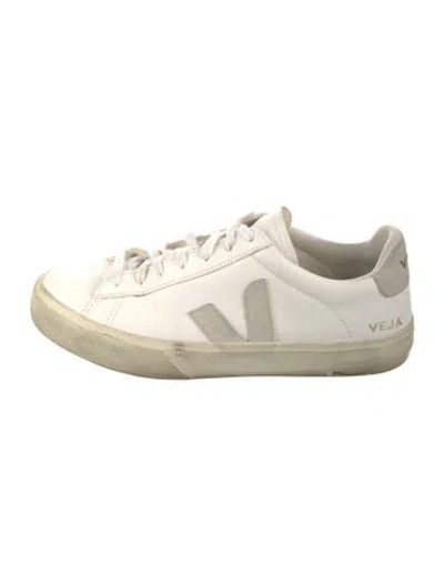 Pre-owned Veja Leather Printed Sneakers In White