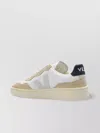 Veja Leather Round Toe Sneakers With Suede Panelling