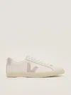 Veja Esplar Leather Sneakers In Bianco-glicine