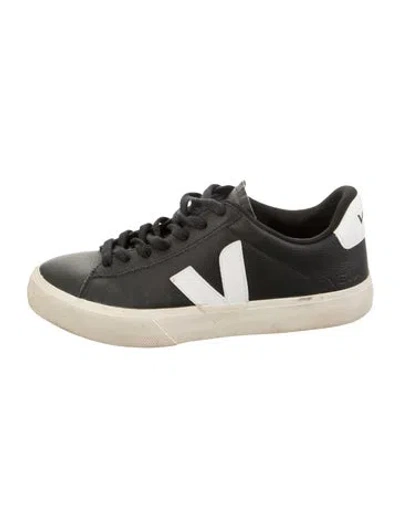 Pre-owned Veja Leather Sneakers In Black