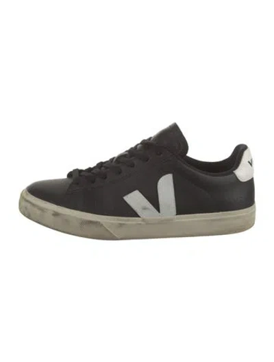 Pre-owned Veja Leather Sneakers In Black