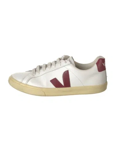 Pre-owned Veja Leather Sneakers In Black/white