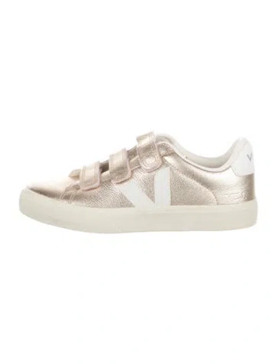 Pre-owned Veja Leather Sneakers In Gold