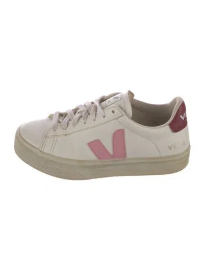 Pre-owned Veja Leather Sneakers In Grey/white