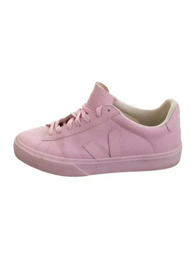 Pre-owned Veja Leather Sneakers In Pink
