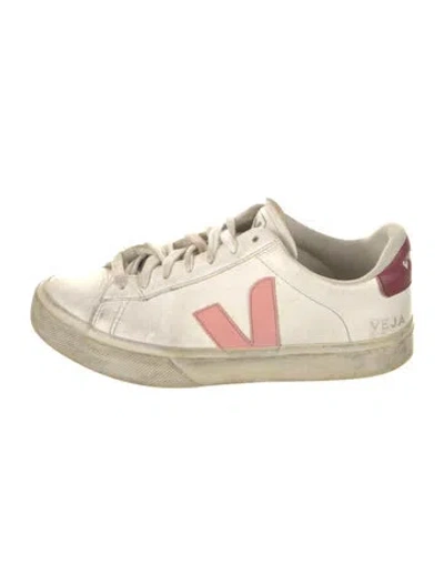 Pre-owned Veja Leather Sneakers In Red/white