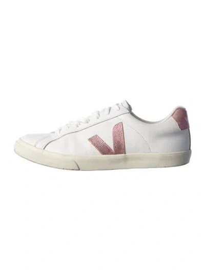 Pre-owned Veja Leather Sneakers In White
