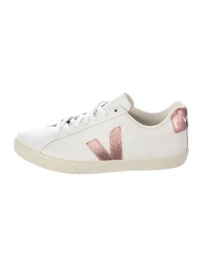 Pre-owned Veja Leather Sneakers In White