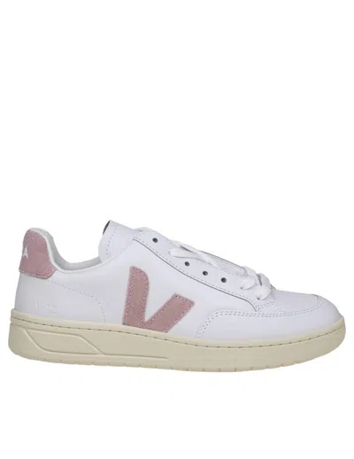 Veja Leather Sneakers In White/rose