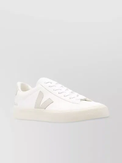 Veja Leather Sneakers With Branded Heel Counter In Extra-white_natural-suede