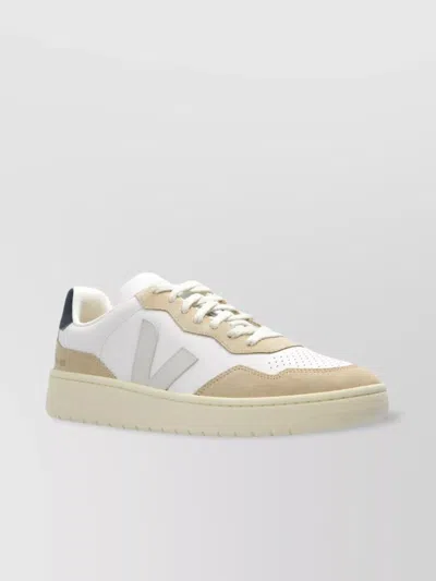 Veja Leather Sneakers With Contrasting Heel Counter In White