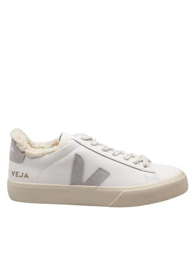Veja Leather Sneakers With Fur In Gray