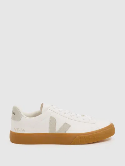 Veja Leather Suede Logo Trainers In White