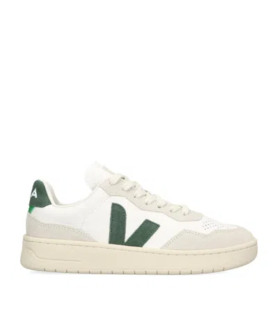 Veja V-90 Bicolor Low-top Sneakers In White