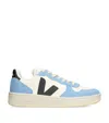 Veja Leather V-10 Sneakers In Blue