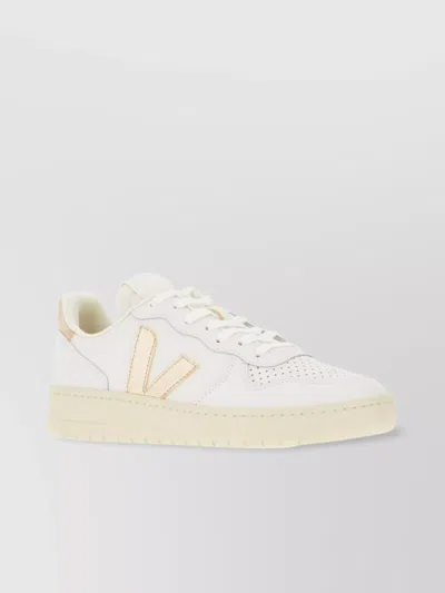 Veja Leather V-10 Sneakers Contrast Heel Tab
