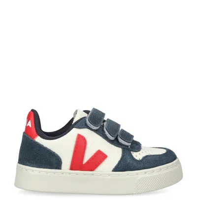 Veja Kids' Leather V-10 Sneakers In White