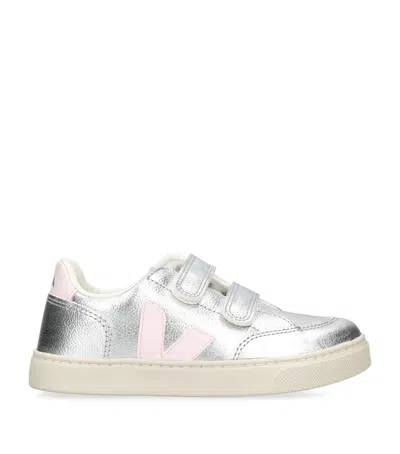 Veja Kids' Silver Sneakers For Girl With Logo