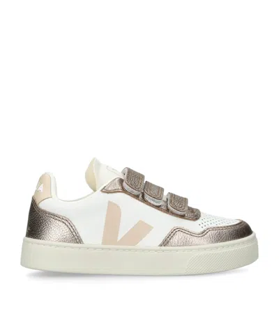 Veja Kids' Leather V-90 Sneakers In Brown