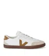 Veja Volley Mixed Leather Wing-tip Sneakers In Beige