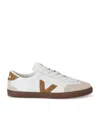 Veja Volley Mixed Leather Wing-tip Sneakers In Beige