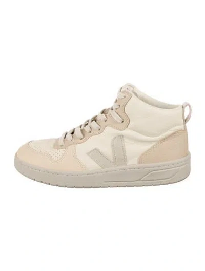 Pre-owned Veja Leather Wedge Sneakers In Neutral