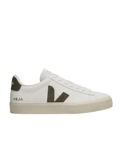 Veja White And Khaki Campo Sneakers