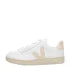 Veja V-12 Leather Extra White Sable Trainers In White