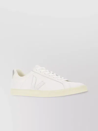 Veja Logo Leather Extra Sneakers In White