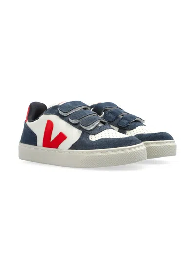 Veja Kids' Logo-patch Sneakers In Blue