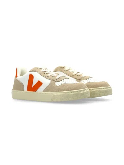 Veja Kids' Logo-patch Sneakers In Neutrals