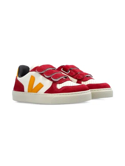 Veja Kids' Logo-patch Sneakers In Red