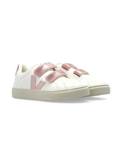 Veja Kids' Logo-patch Sneakers In White