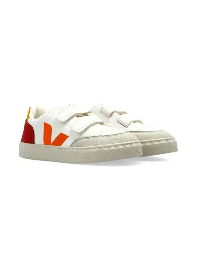Veja Kids' Logo-patch Sneakers In White