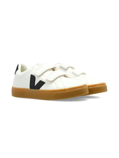 Veja Kids' Logo-patch Sneakers In White