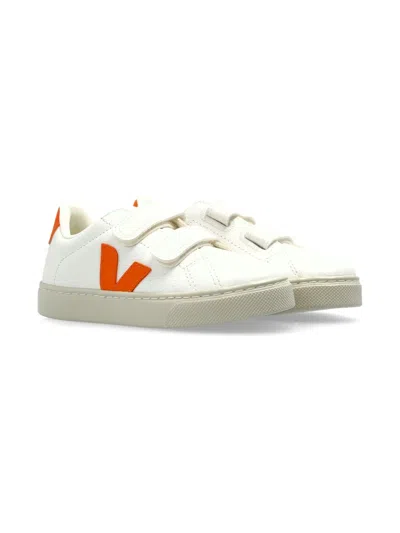 Veja Kids' Logo-patch Sneakers In White