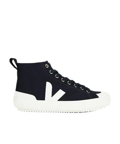 Veja Logo-print Hi-top Sneakers In Black