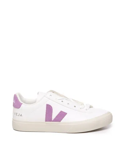 Veja Logo Sneakers In White, Purple