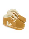 Veja Logo Suede Sneakers In Gold