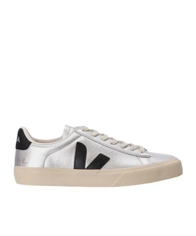 Veja Silver Black Amazonian Rubber Mineral Silica Synthetic Rubber Sneakers In Gray